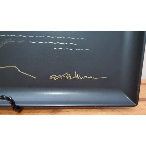 MCM Signed Samuel Finley Brown Morse Couroc Cypress Pebble Beach Serving Tray - Picture 2 of 12